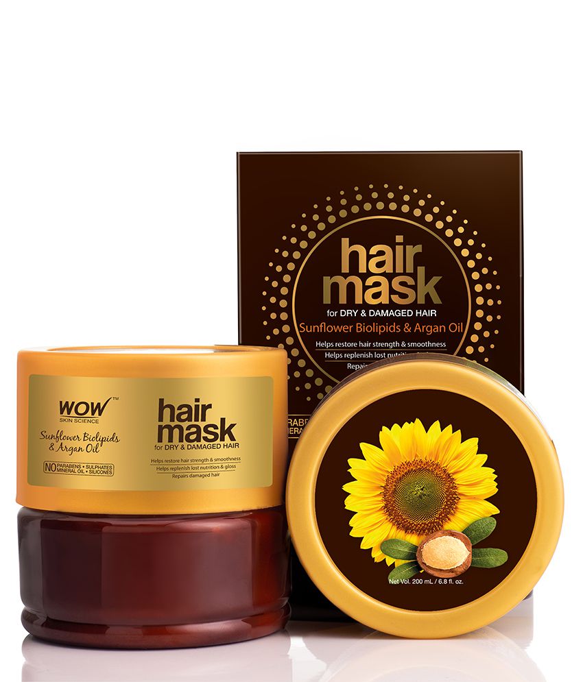 WOW Hair Mask For Dry and Damaged Hair - No Parabens, Sulphates, Mineral Oil and Silicones, 200 ml