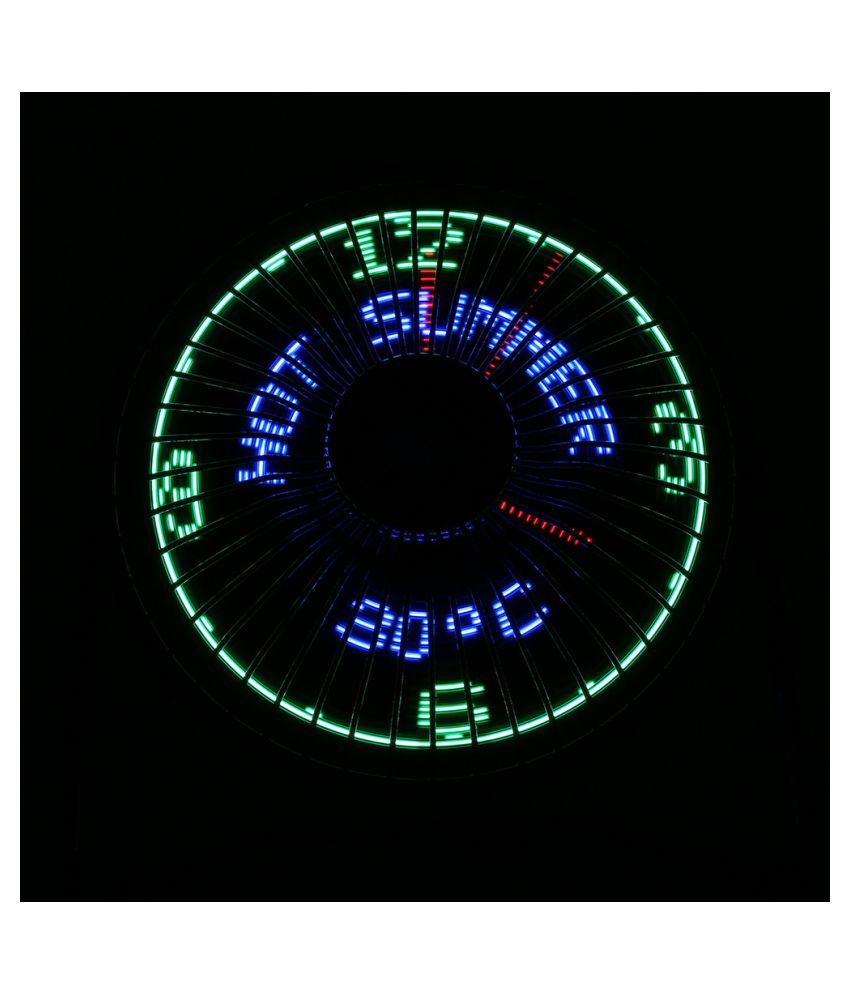 6 Inch 3-in-1 Desktop Temperature LED Display Clock Fan Mini USB Table Fan