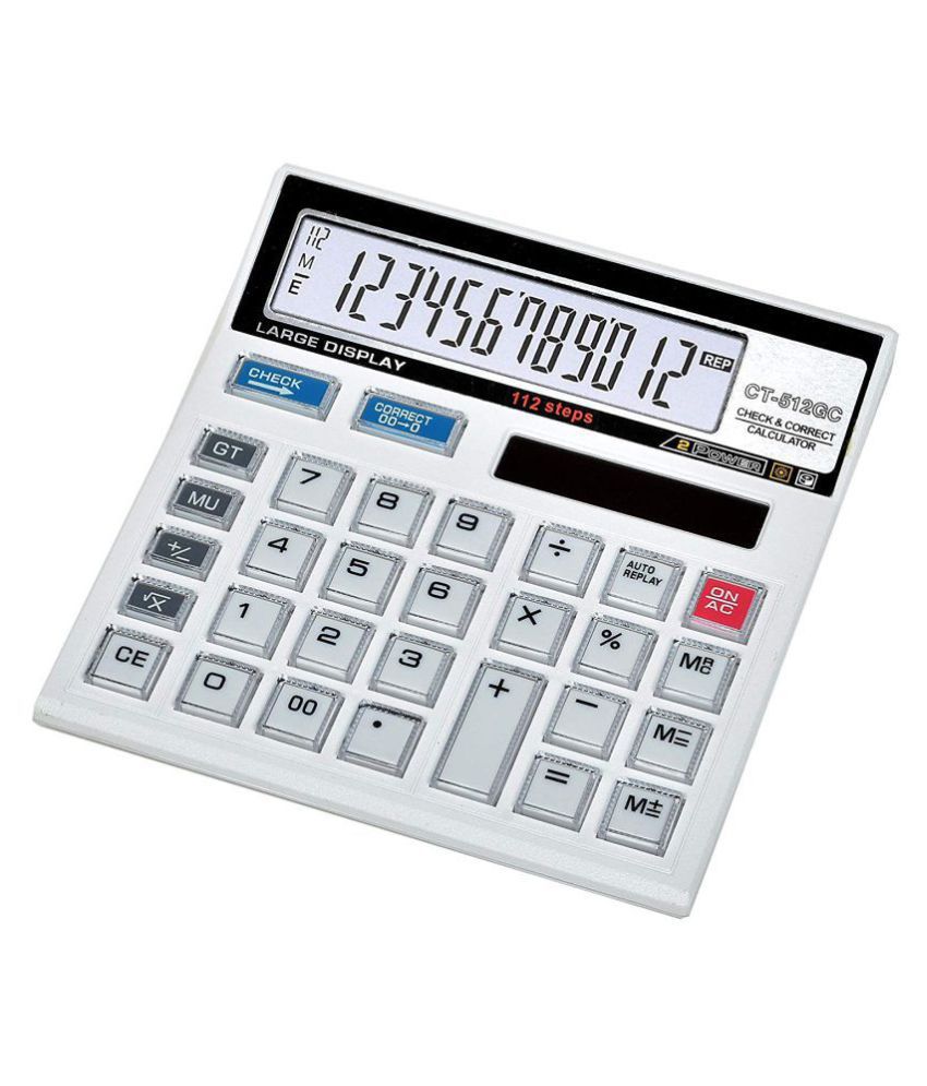     			Cltllzen Financial and Business Office Calculator with Large LCD Display and Acrylic Protected Mirror Buttons(White)-512GC