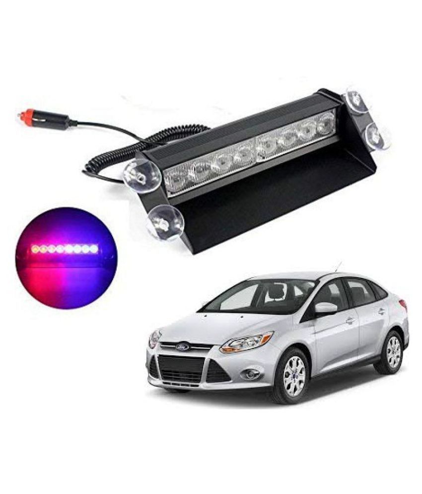 Trigcars Ford Fiesta Waterproof 8 LED Red Blue Police Flashing Light