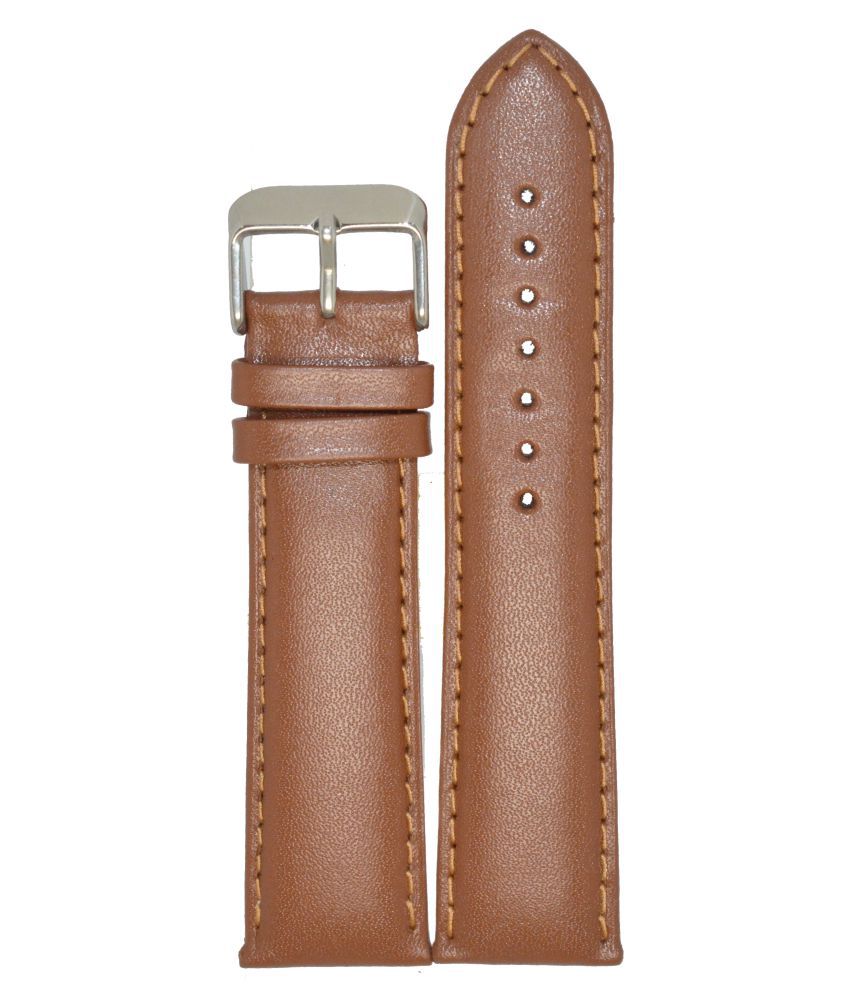 Kolet® 22mm Padded Plain Leather Watch Strap/Watch Band (Tan - 22mm ...