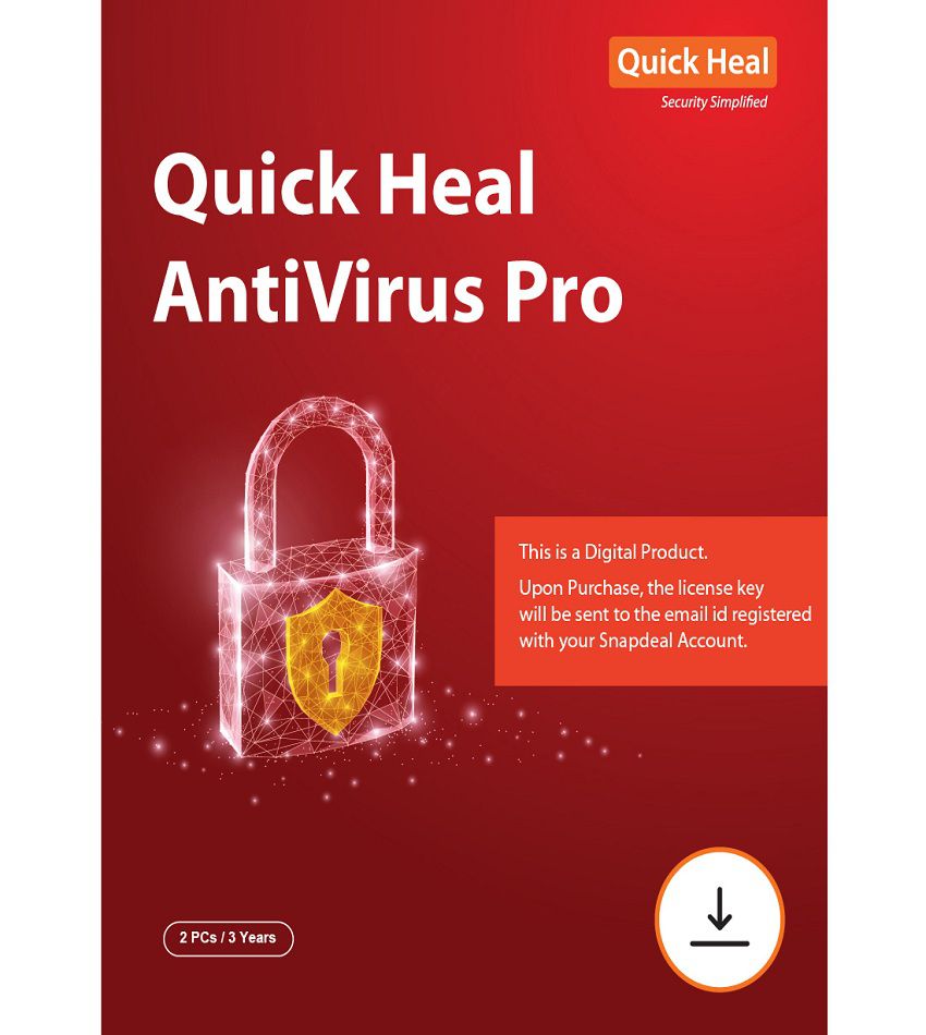 Quick Heal Antivirus Pro Latest Version ( 2 PC / 3 Year ) - Activation Code-Email Delivery
