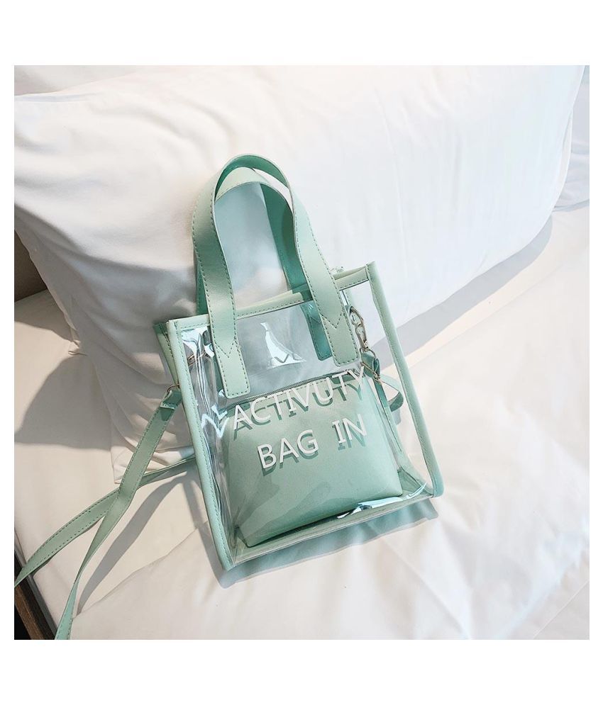 Handbags for Women,Transparent Crossbody Shoulder Bag 2 Pcs//Set Clutch Tote Bag