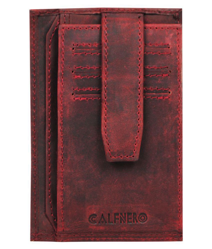     			Calfnero Genuine Leather Card Case wallet