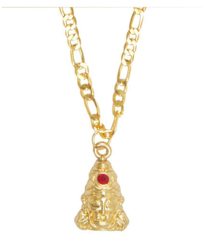     			NIKI ART Lord Hanuman Pendant with Designer Gold Chain for Men & Boys