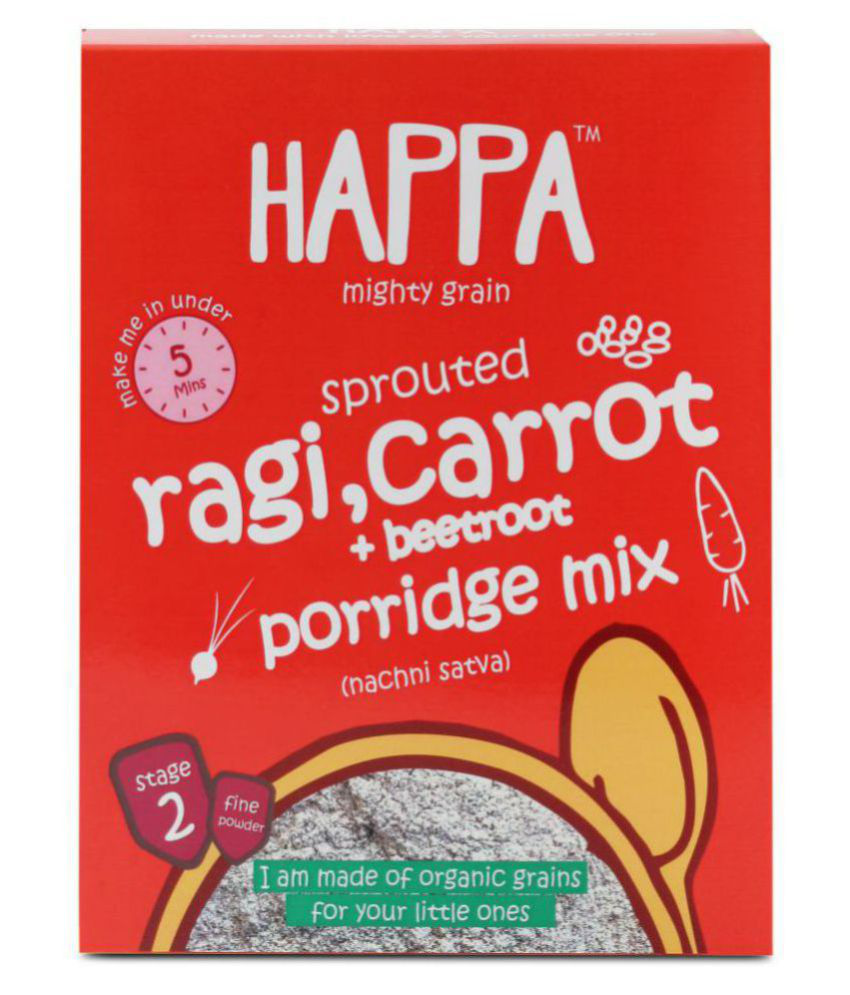 Happa Sprouted Ragi, Carrot+Beetroot Porridge Infant Cereal for 6 Months + ( 200 gm )