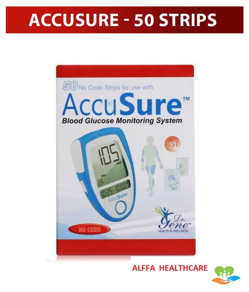    			Accusure 50 Glucometer Strips Pack Only ( Exp : Aug 2022)
