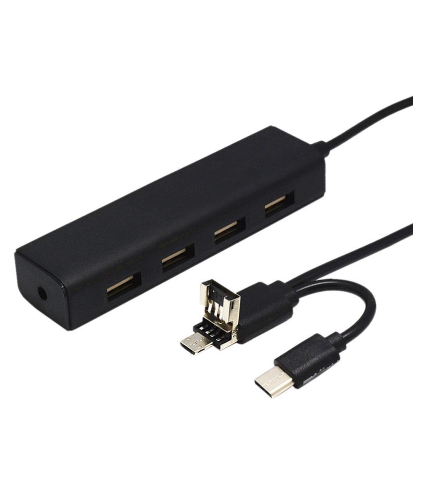 Type-C Micro USB & USB 2.0 OTG 3in1 HUB to USB 2.0 4 Ports ...