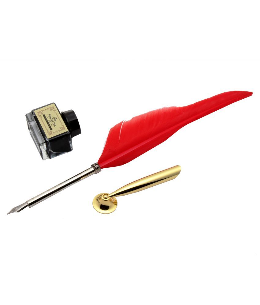 Classic Dipping Series Feather Calligraphy Fountain Pen Set With Ink