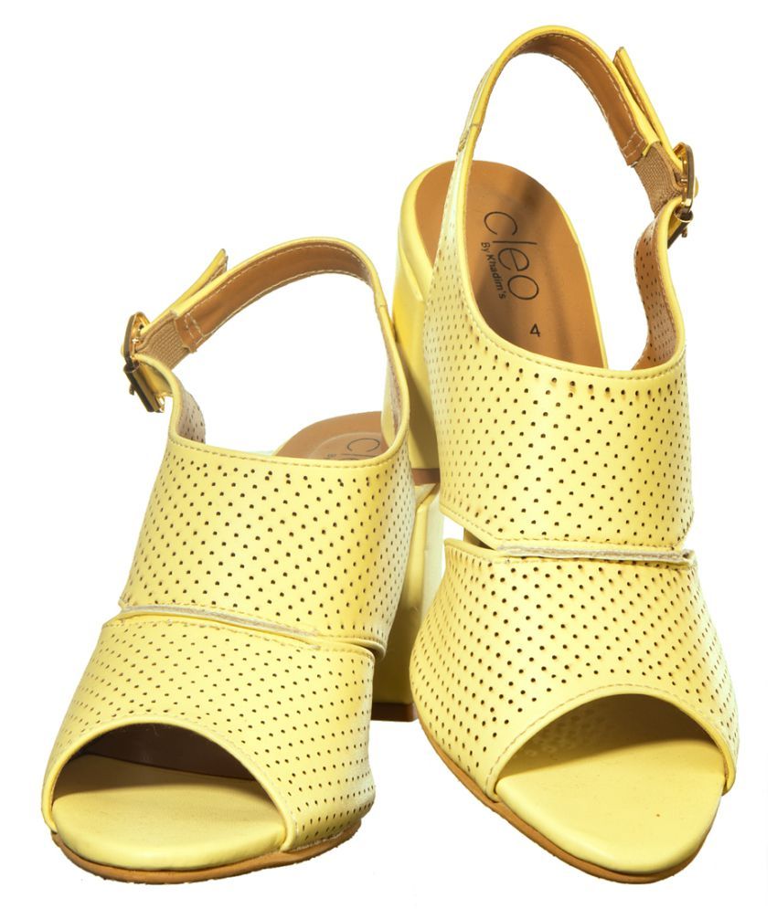block heels yellow