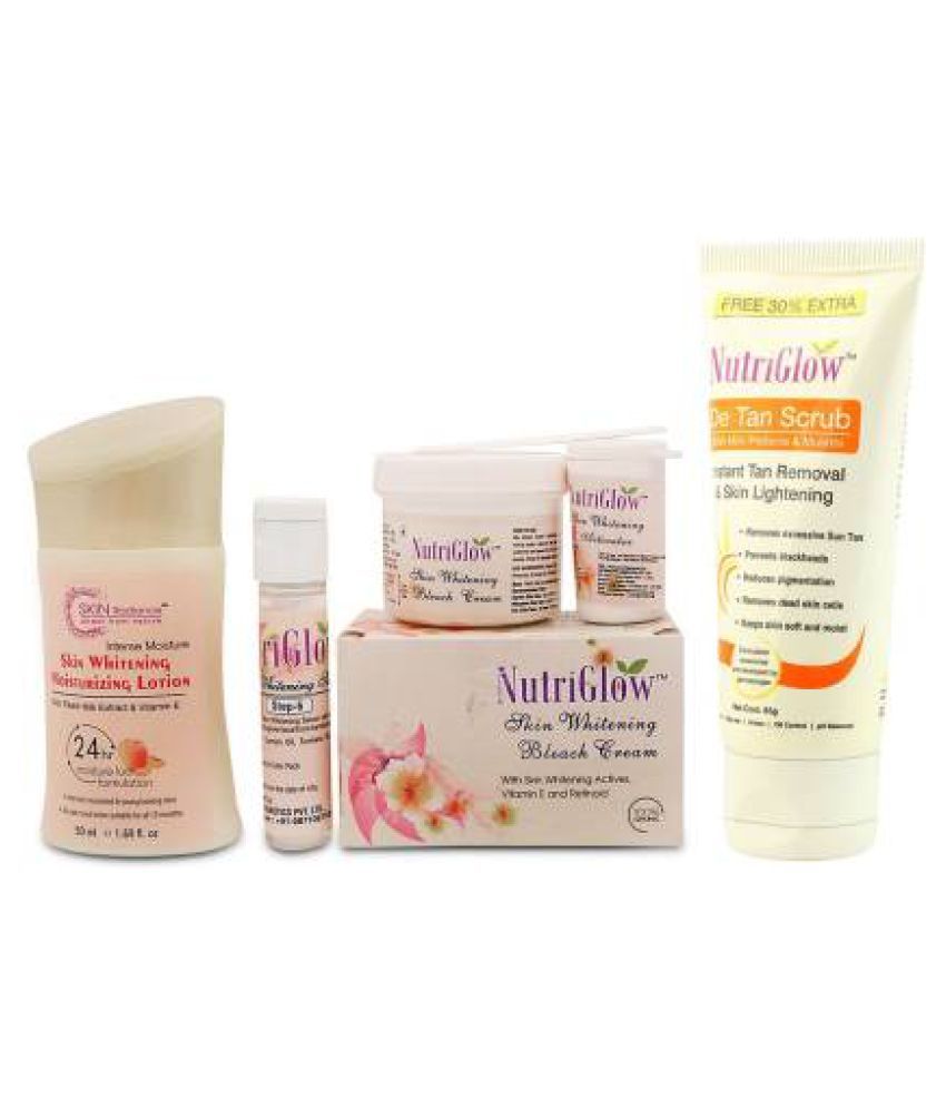 Nutriglow Skin Whitening Treatment Kit + De Tan Scrub+ ...