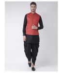 Deyann Red Linen Kurta Pyjama Set