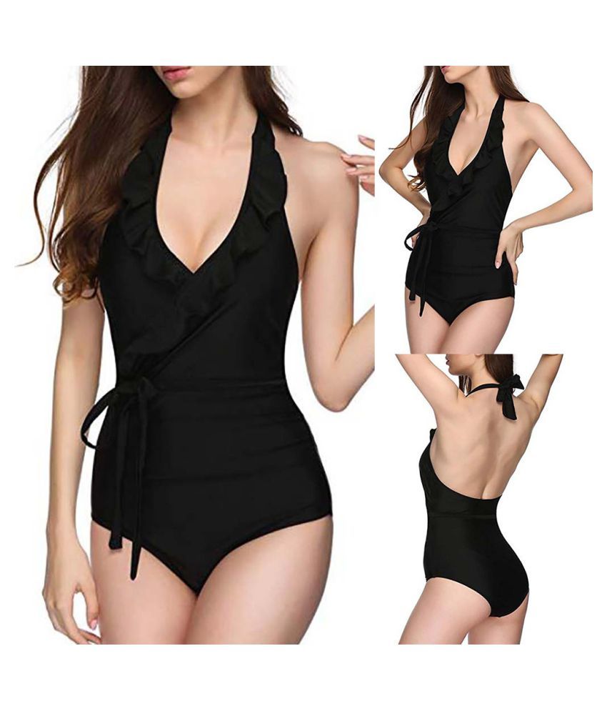 Women S Sexy One Piece Bikini Solid Swimsuit Patchwork Swimwear Beachwear Set Buy Online At Best Price On Snapdeal