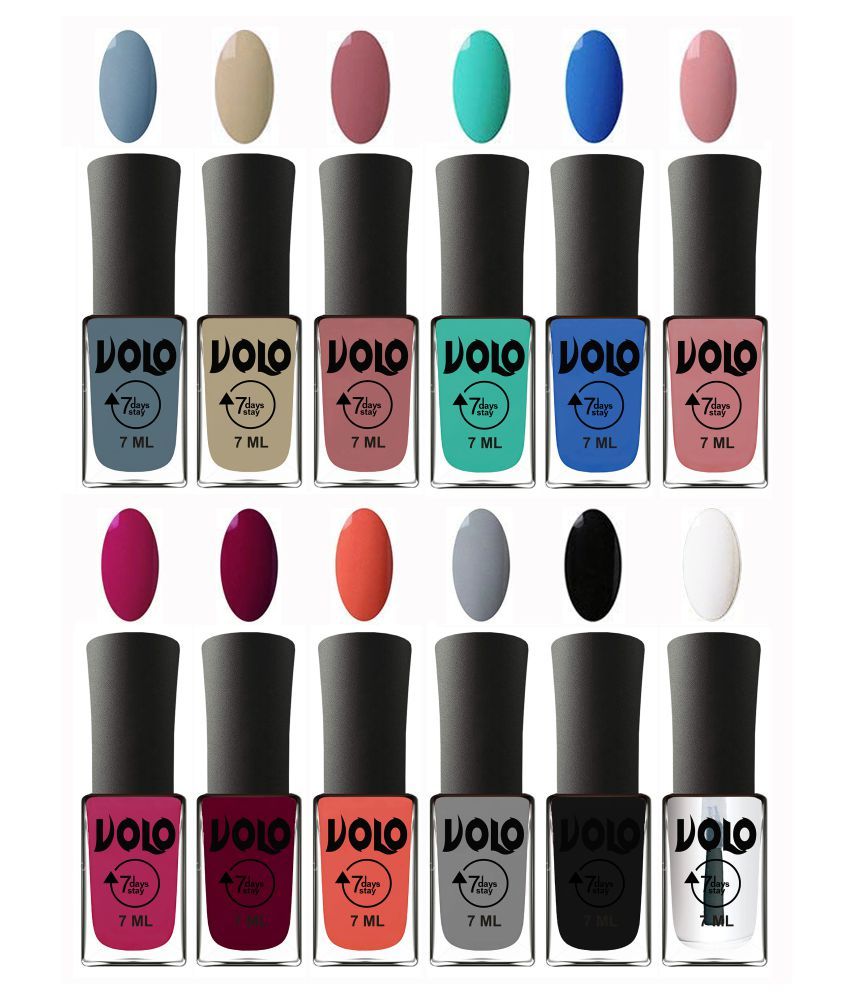     			VOLO No Chipping-No Fading Long Lasting Nail Polish Set Of 12 Multi Glossy 84 mL