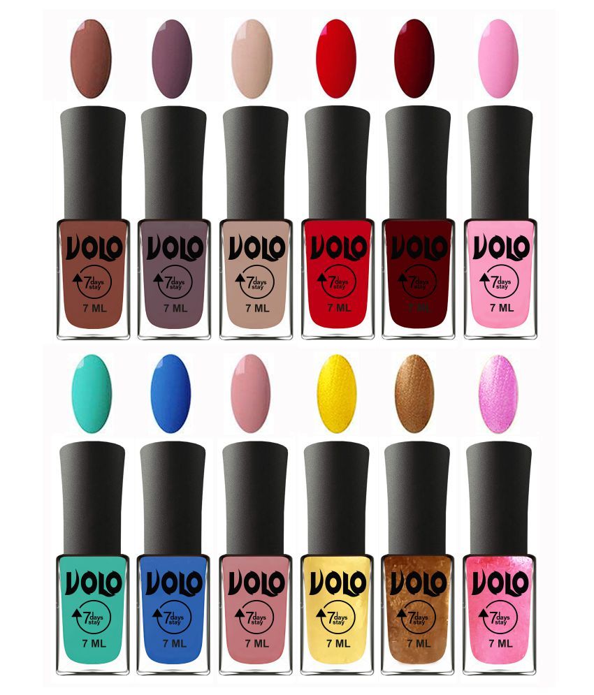     			VOLO No Chipping-No Fading Long Lasting Nail Polish Set Of 12 Multi Glossy 84 mL