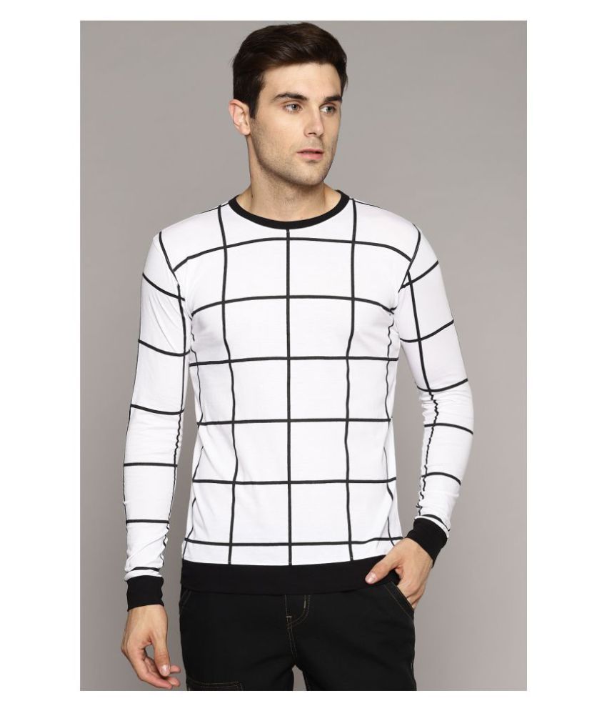 Black and white checks t shirt Clearance