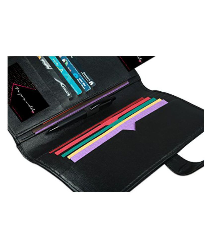 Check Book Holders Faux Leather Multi Pocket Cheque Book Cover Travel Accessory