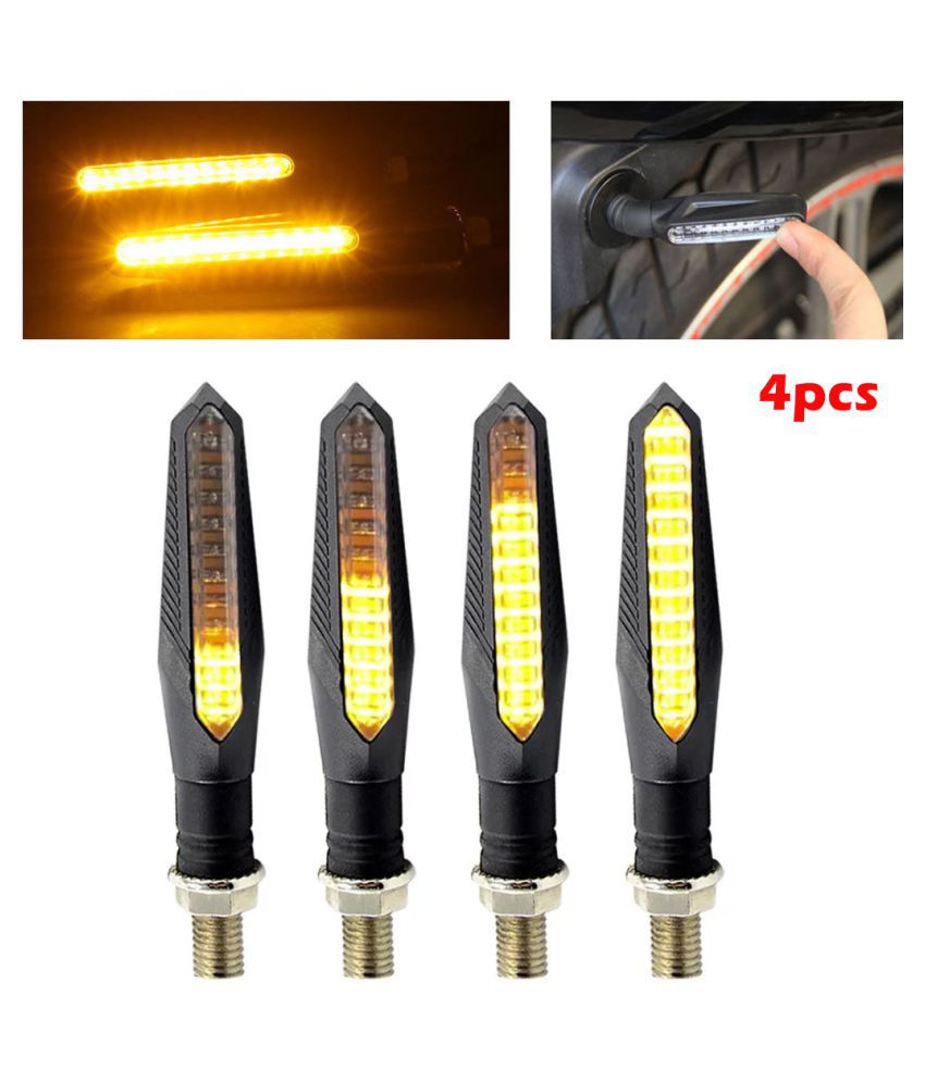4Pcs Universal Motorcycle 12 LED Turn Signal Light Indicator Blinker Lamp Amber