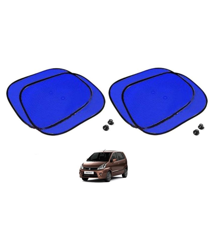 Kozdiko Blue Color Chipokoo Car Window Side Sunshade Curtains Set Of 4