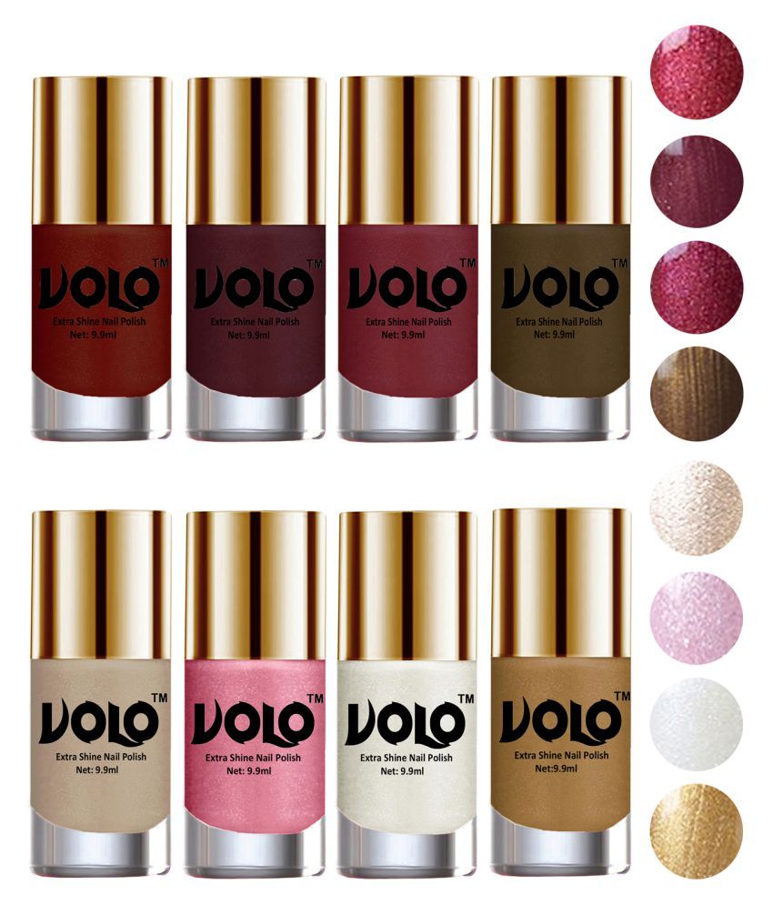     			VOLO High-Shine Long Lasting Non Toxic Nail Polish Professional Multi Glossy Pack of 8 79 mL