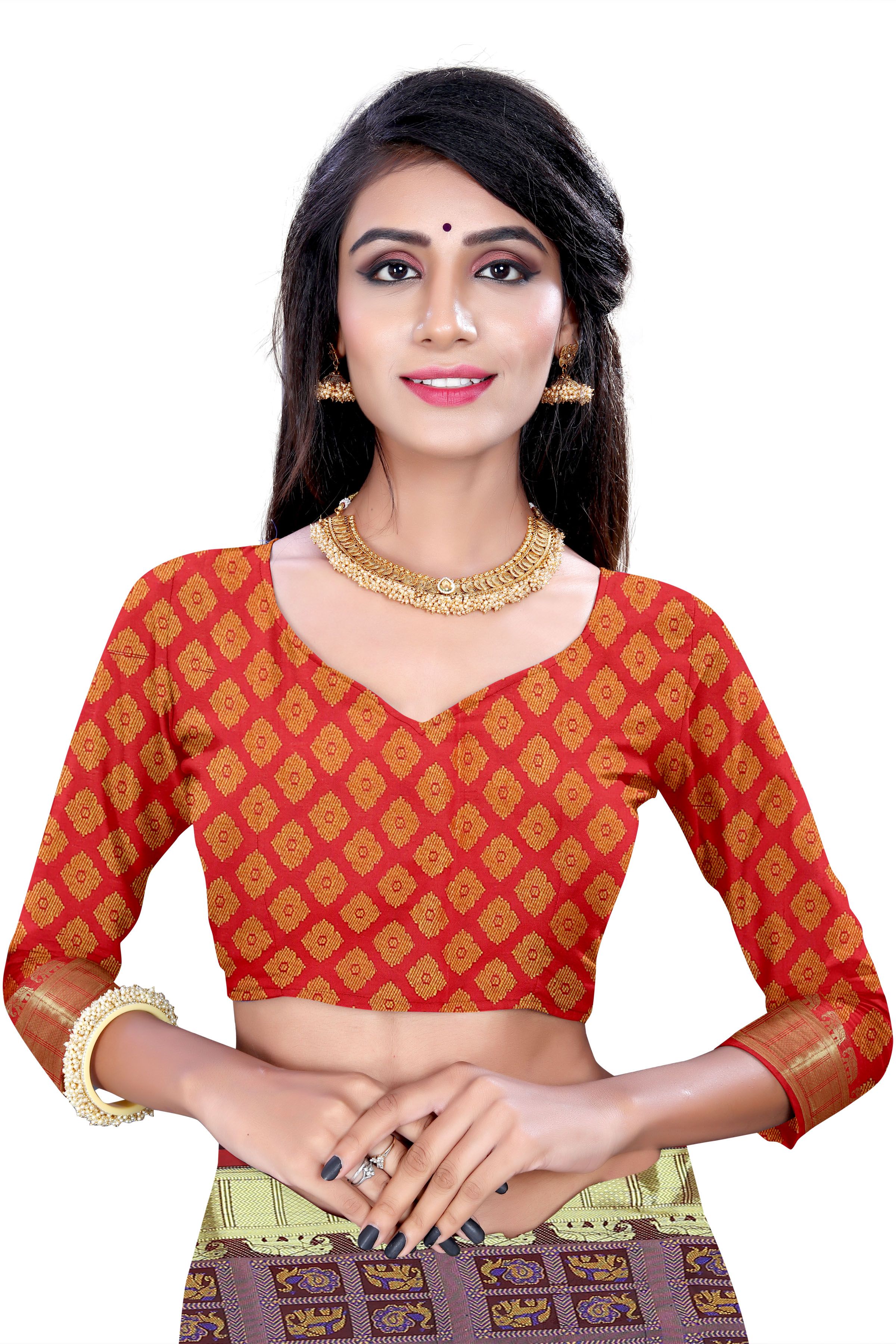 maroon cotton silk saree