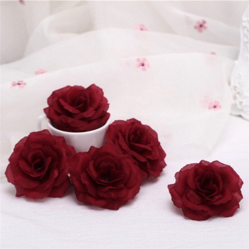 Artificial Floral Silk Roses Heads Bulk Flowers Home Wedding Party Prom Decor