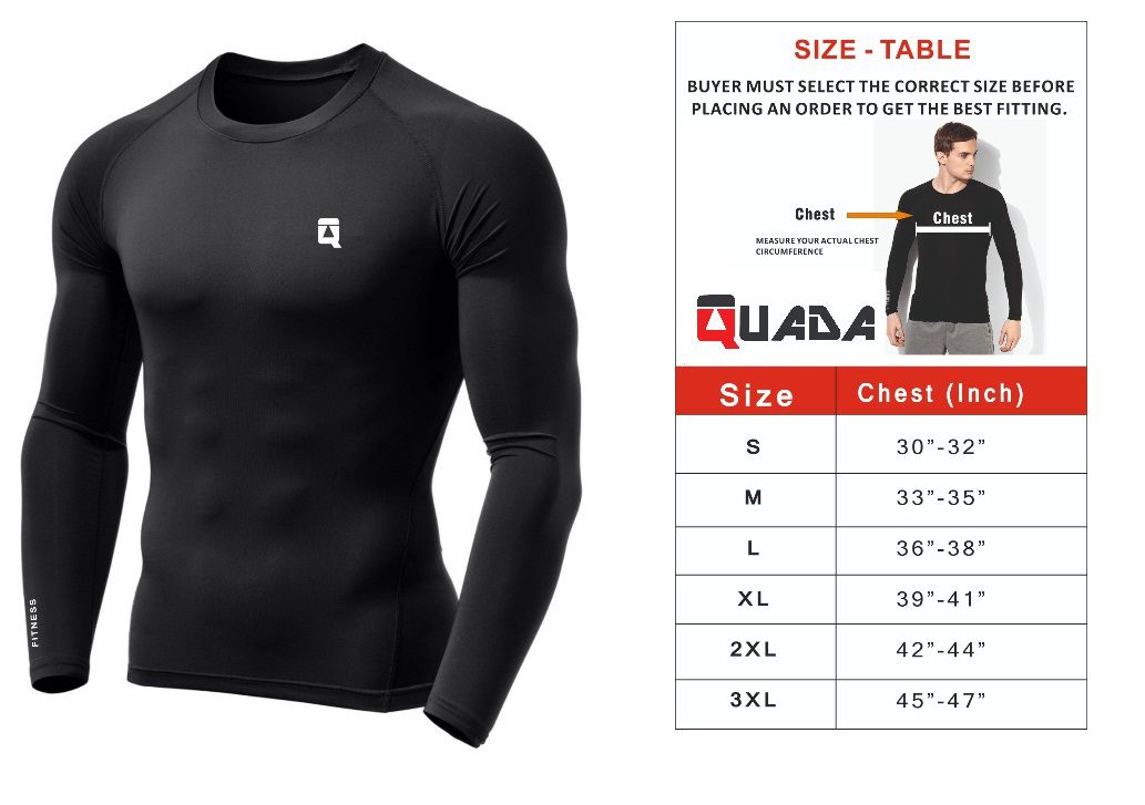     			Quada Unisex 100% Polyester Compression T-Shirt Gym and Sports Wear T-Shirt for Men | Body fit Skinny T Shirt for Gyming and Sports