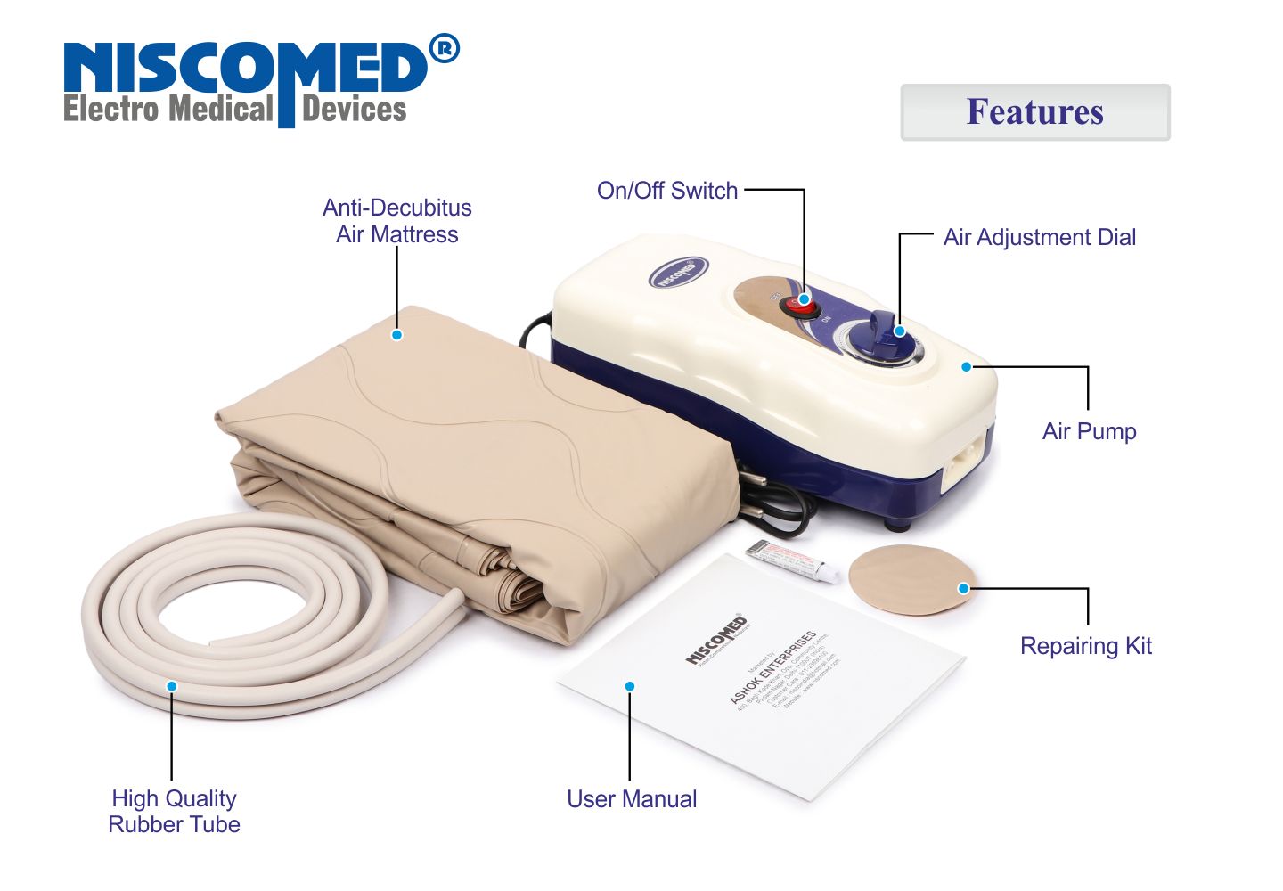 Air Mattress AB101 Air Bed Anti Decubitus Air Pump & Bubble