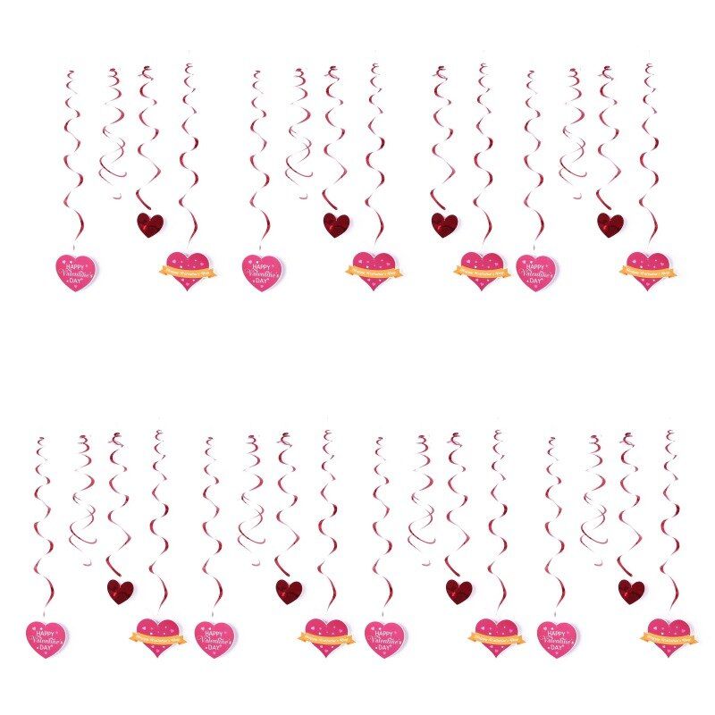 Streamers Spiral Ribbon Happy Valentines Day Party Hanging Swirls