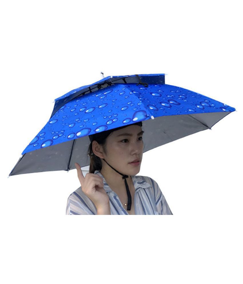 Multicolor Foldable Double Umbrella Hat Sun Rain Cap Camping Fishing ...