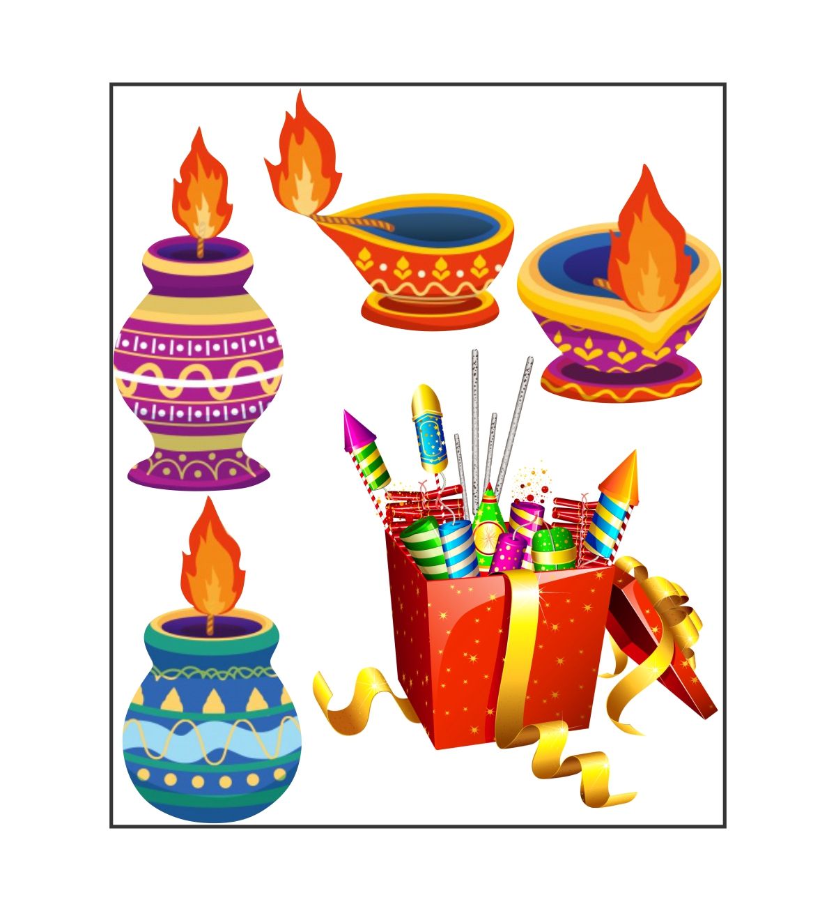     			Decor Villa DIWALI COMBO Festive Sticker ( 50 x 58 cms )