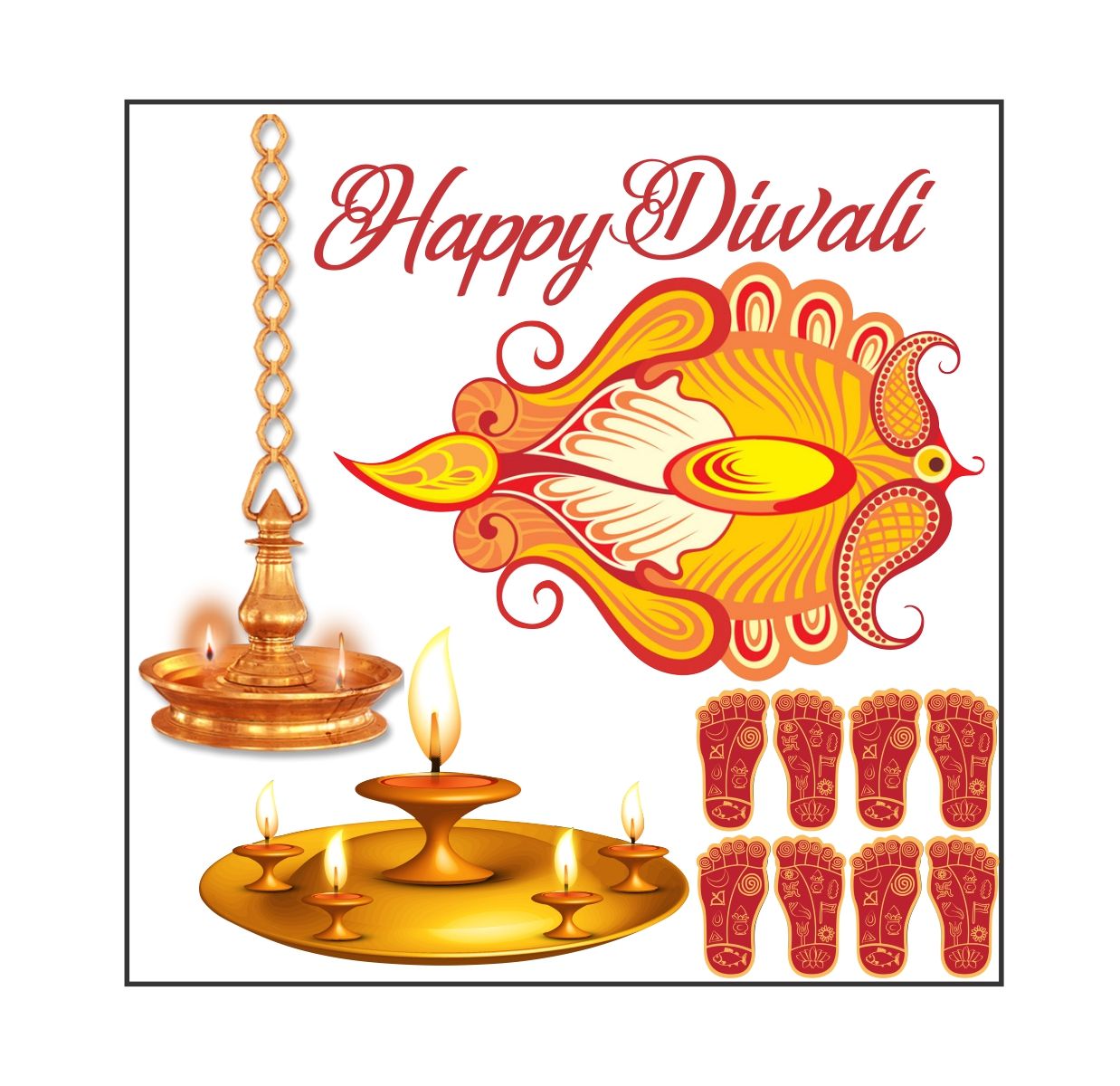     			Decor Villa DIWALI COMBO Festive Sticker ( 58 x 58 cms )