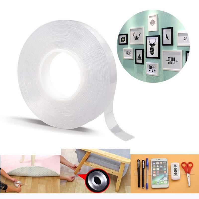     			1/3/5m Reusable Double-Sided Adhesive Nano Traceless Tape Removable Sticker Washable Adhesive Loop Disks Tie Glue Gadget