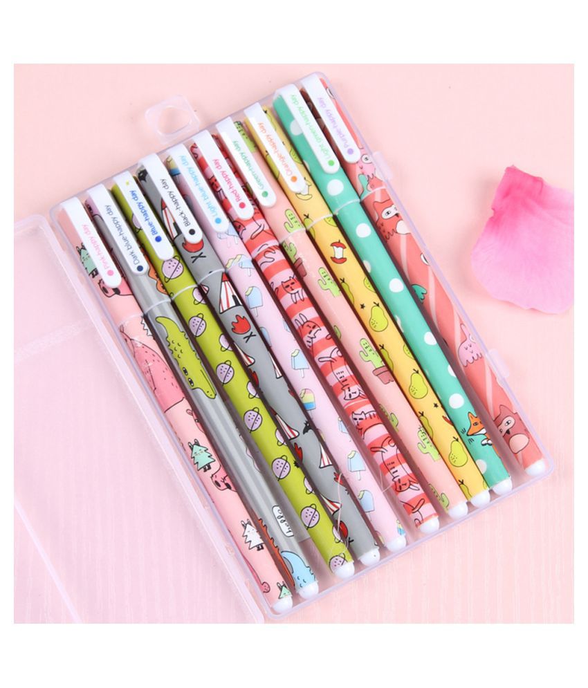 10Pcs/Lot New Cute Cartoon Colorful Gel Pen Set Kawaii Stationery Creative:  Buy Online at Best Price in India - Snapdeal