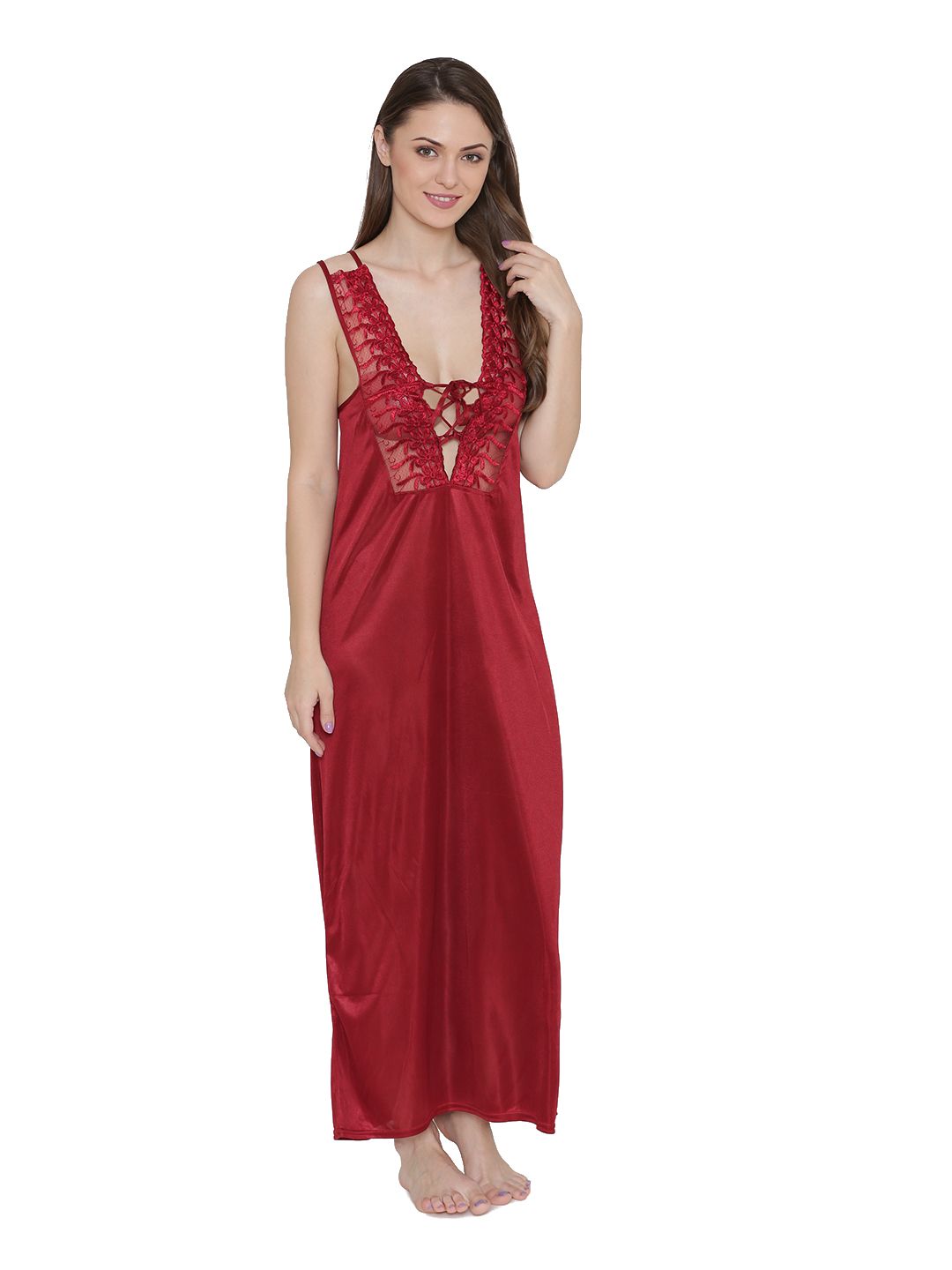 silk maroon robe