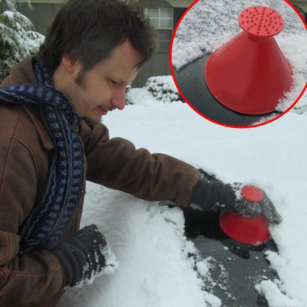 Magic Ice Scraper Round Ice Scraper Cone A Round Scratch Snow Shovel Tool Windshield Car Windshield Ice Scraper Fast Round Ice Scraper Car Red
