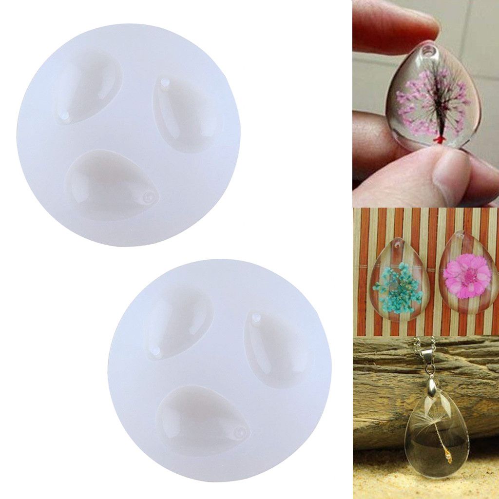 Resin Water Drop Molds with Hole DIY Gem Casing Pendant Jewelry Making Tool QQQNE