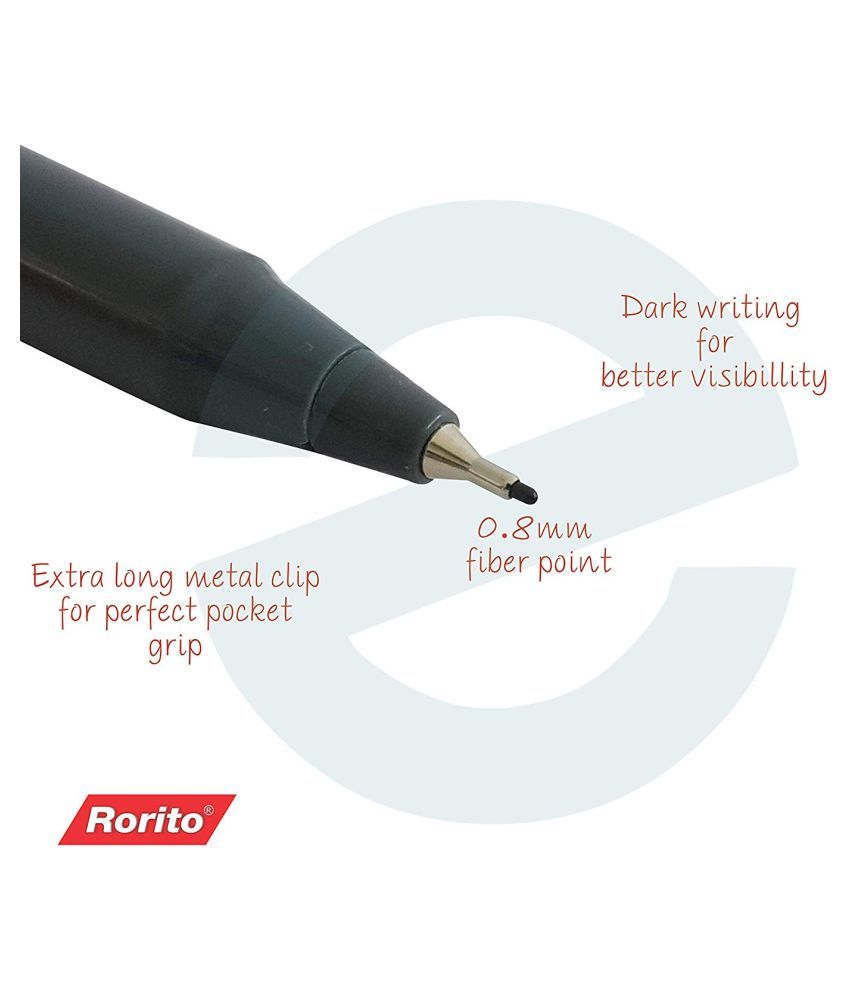 Rorito FiberPoint Black Pen - 10: Buy Online at Best Price in India