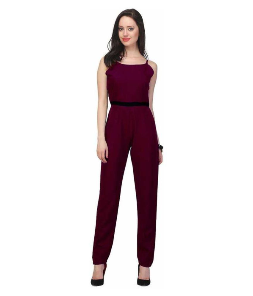 ZISAAN Purple Crepe Jumpsuit - Buy ZISAAN Purple Crepe Jumpsuit Online ...