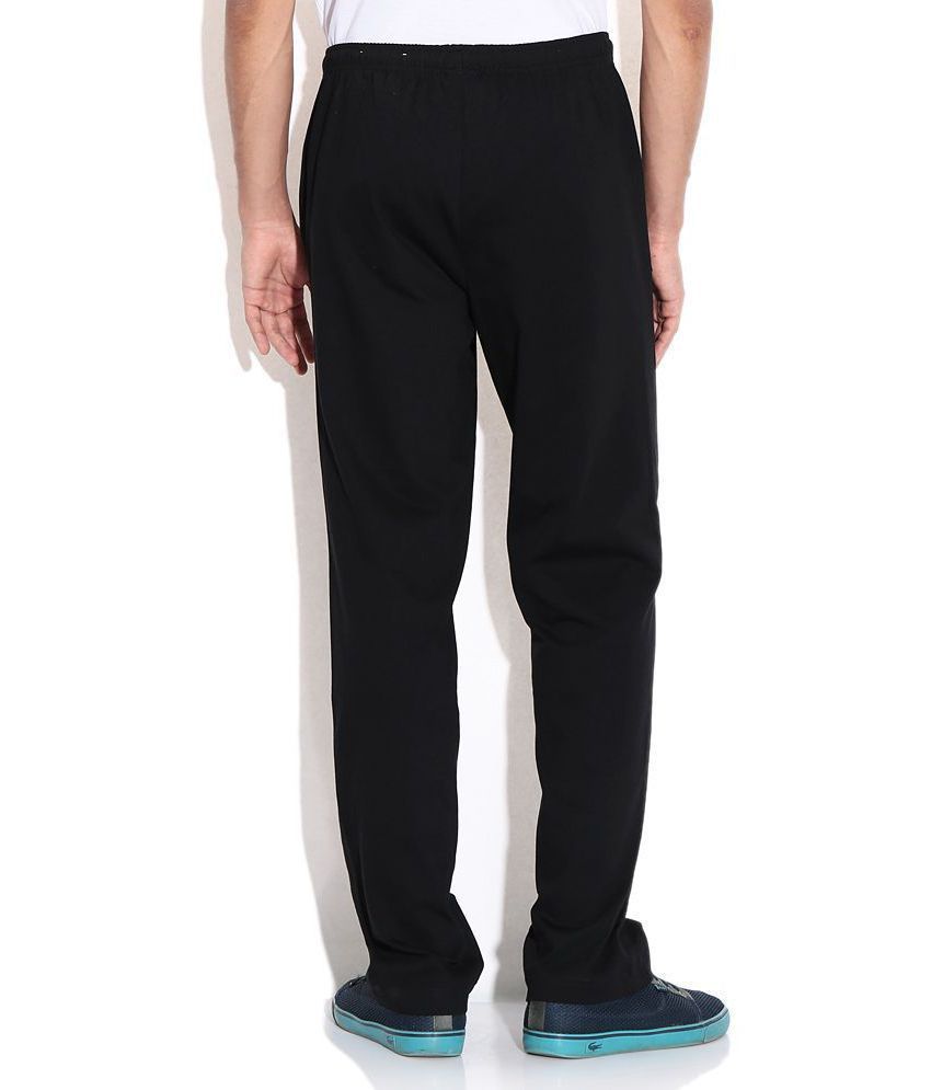 puma black polyester trackpants