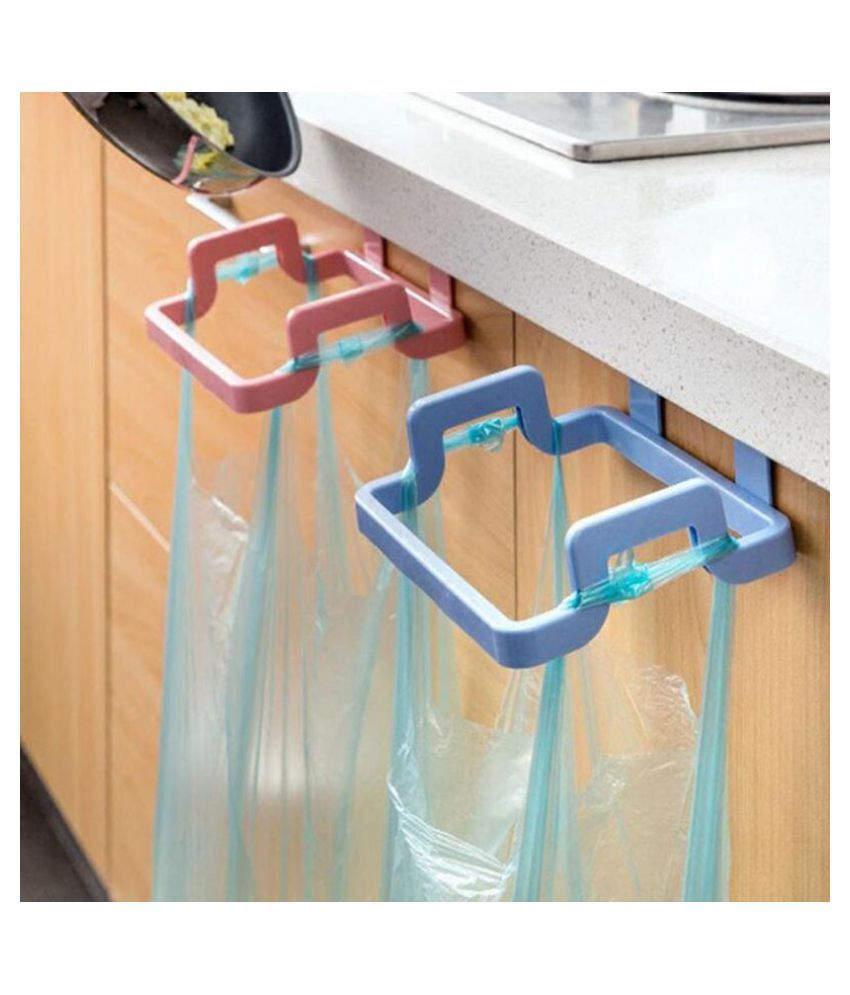 Kitchen Towel Rack Hanging Holder Garbage Bag Shelf Cupboard