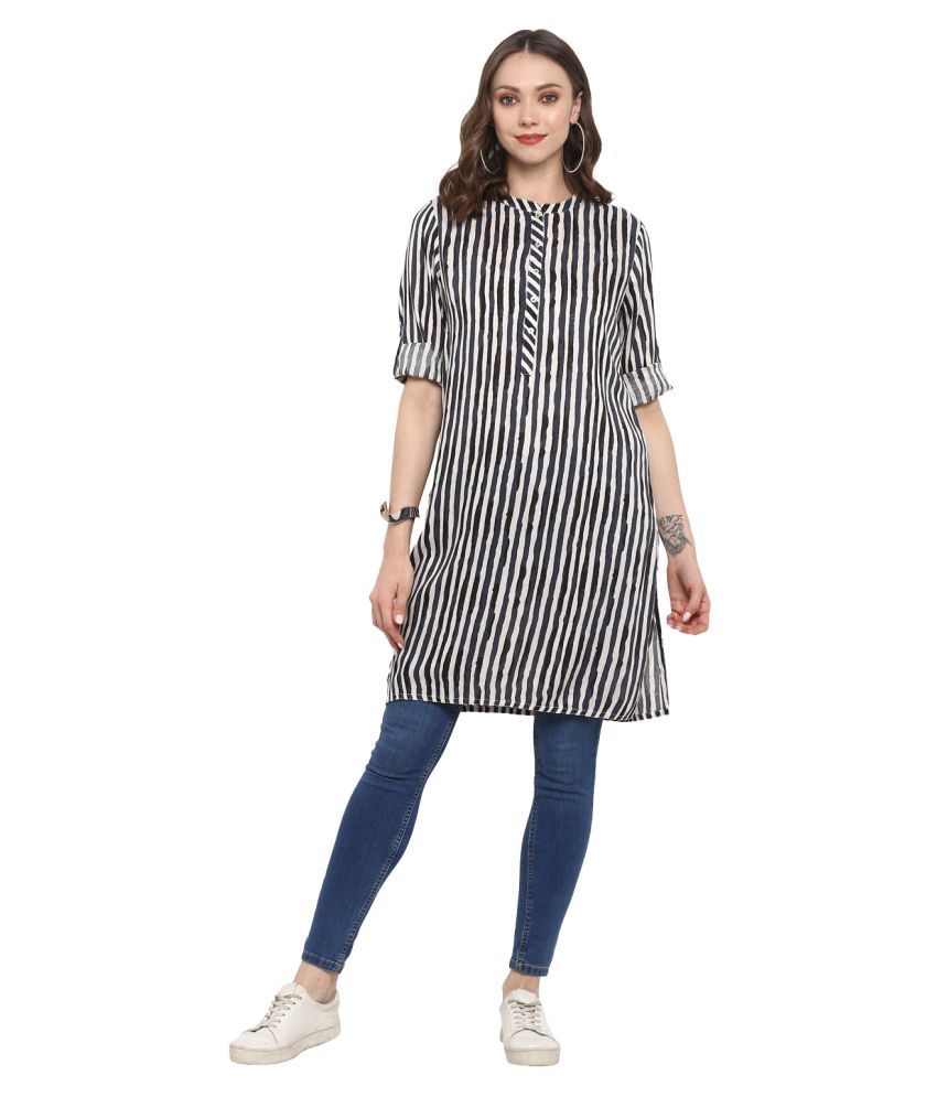     			Antaran Grey Cotton Straight Kurti