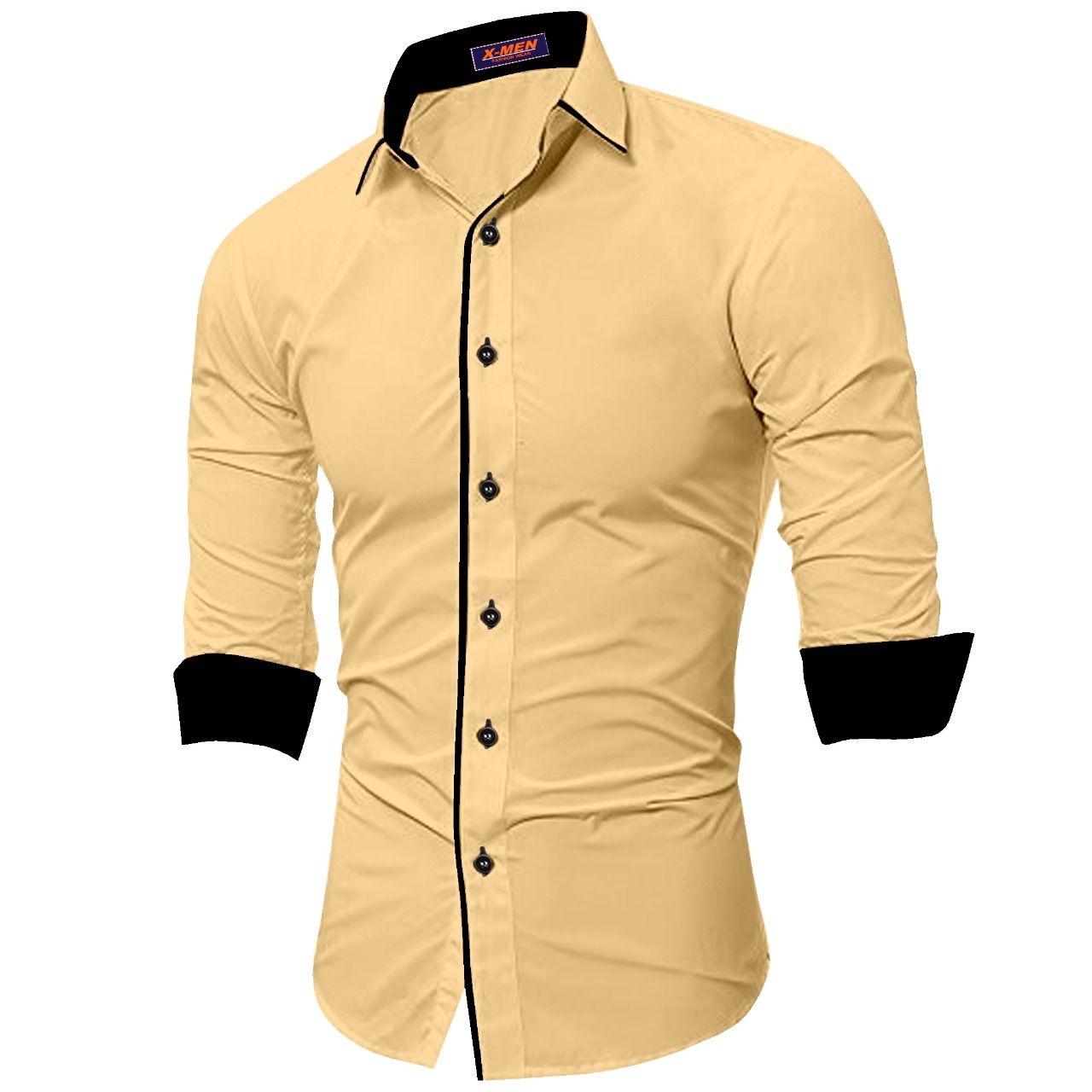     			SUR-T Cotton Blend Beige Solids Shirt