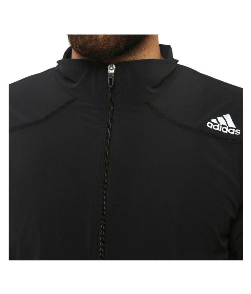 Adidas Black Polyester Terry Jacket Buy Adidas Black Polyester Terry