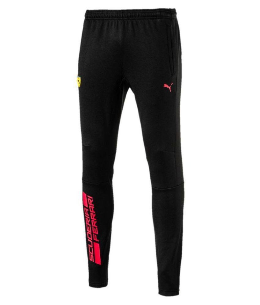 puma black polyester trackpants