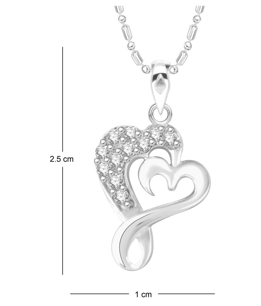 VK Jewels Heart Rhodium Plated Alloy CZ American Diamond Pendant with ...