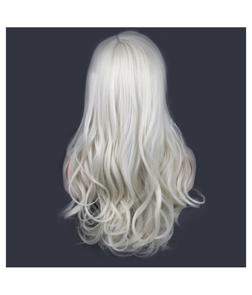 Women Long Silver White Front Curly Hairstyle Synthetic Hair Wigs For White:  Buy Women Long Silver White Front Curly Hairstyle Synthetic Hair Wigs For  White at Best Prices in India - Snapdeal