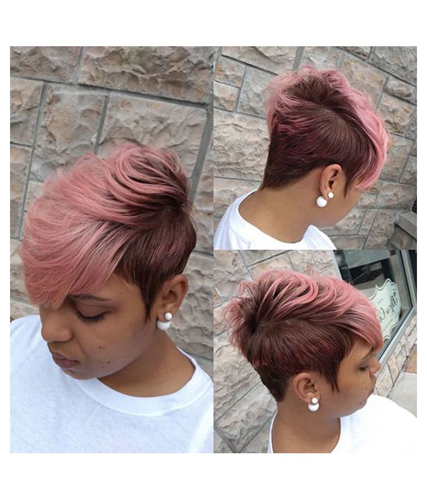 Hot Short Y Wig Front Wavy Fashion Black Women Curly Pink