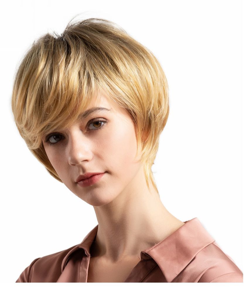 Synthetic Short Straight 50 Natural Hair Wig For Women Cosplay