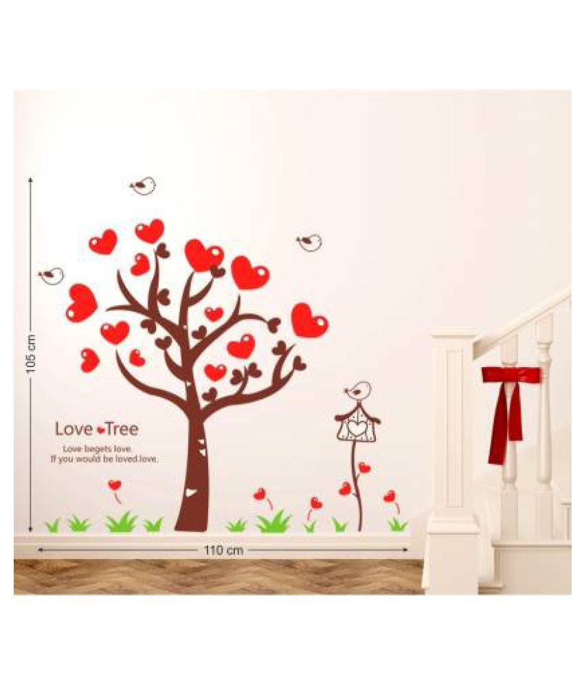 Lovely Walls Wall Stickers Love Tree With Heart Shaped Abstract Sticker 70 X 50 Cms Buy Lovely Walls Wall Stickers Love Tree With Heart Shaped Abstract Sticker 70 X 50 Cms Online At Best Prices In India On Snapdeal